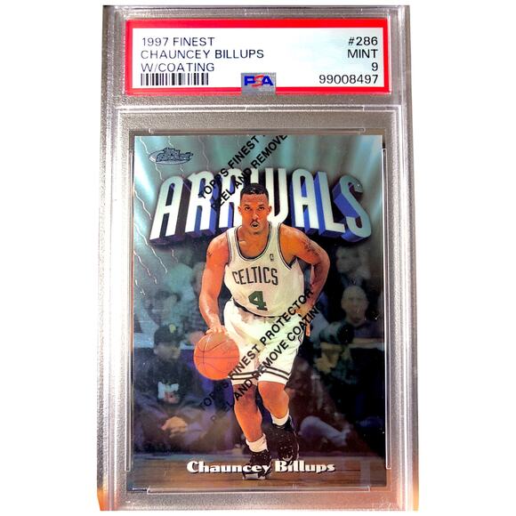 1997 Topps Finest w Coating #286 Chauncey Billups PSA 9 RC Boston Celtics Pop 10 - Picture 3 of 5
